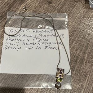 Silver Pendant Necklace with Gemstones